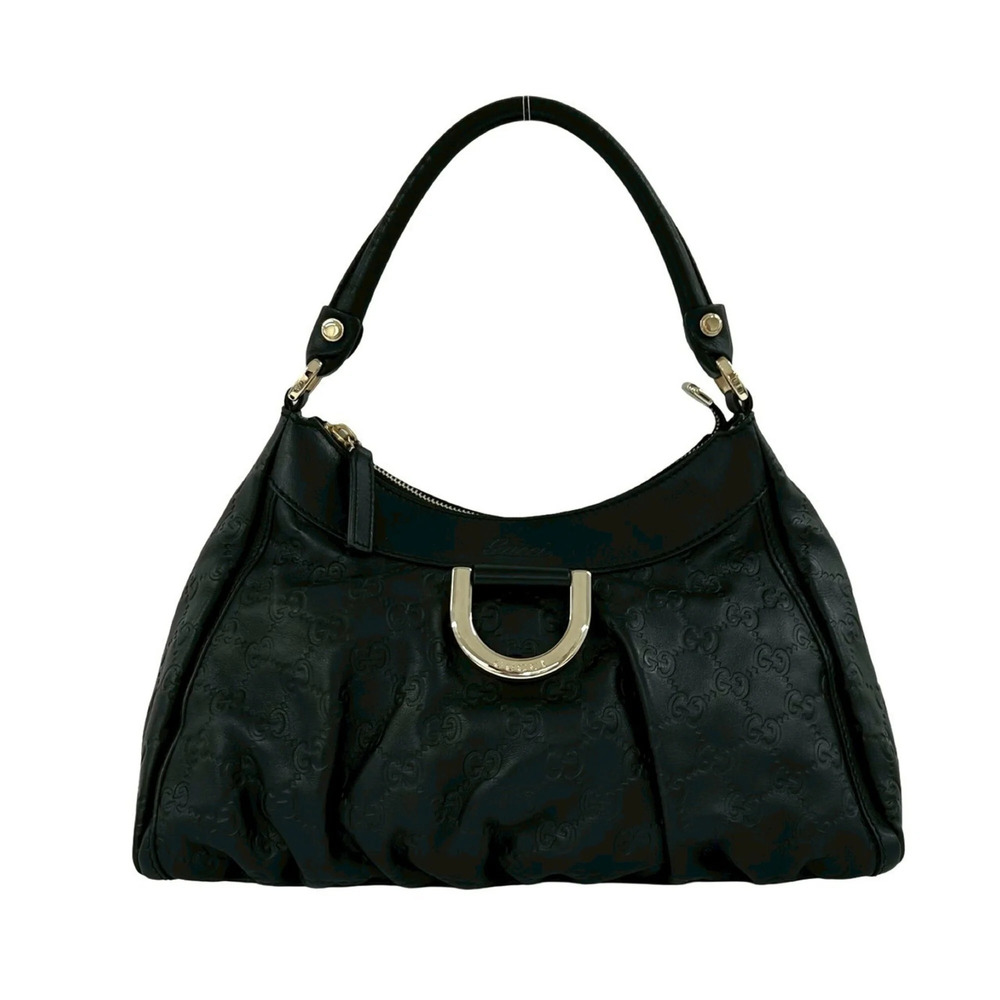 GUCCI Authentic Black Leather Shoulder Bag - Picture 1 of 10